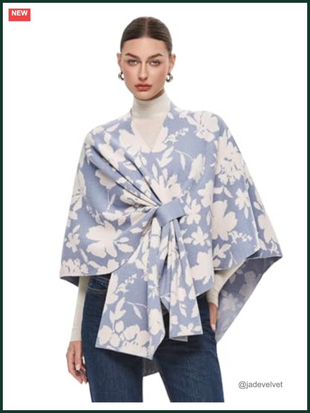 Women's Elegant Shawl Wrap Open Front Poncho Sweater One Size Rayon
